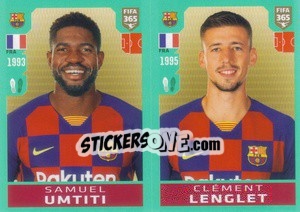 Sticker Samuel Umtiti / Clément Lenglet - FIFA 365 2020. 442 stickers version n. 89 - Panini