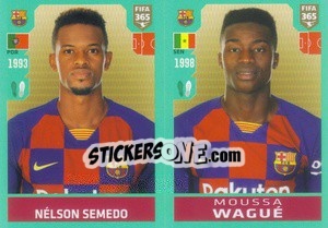 Sticker Nélson Semedo / Moussa Wagué - FIFA 365 2020. 442 stickers version n. 90 - Panini