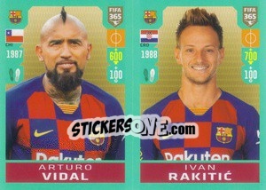 Sticker Arturo Vidal / Ivan Rakitic - FIFA 365 2020. 442 stickers version - Panini