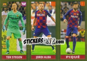 Sticker ter Stegen / Jordi Alba / Piqué - FIFA 365 2020. 442 stickers version n. 94 - Panini
