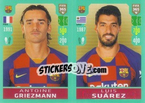 Sticker Antoine Griezmann / Luis Suárez - FIFA 365 2020. 442 stickers version n. 99 - Panini