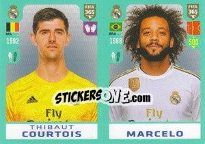 Cromo Thibaut Courtois / Marcelo - FIFA 365 2020. 442 stickers version - Panini