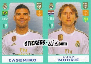 Sticker Casemiro / Luka Modric - FIFA 365 2020. 442 stickers version n. 106 - Panini