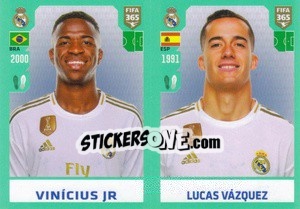 Sticker Vinícius Júnior / Lucas Vázquez - FIFA 365 2020. 442 stickers version - Panini