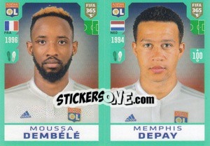 Sticker Moussa Dembélé / Memphis Depay - FIFA 365 2020. 442 stickers version n. 131 - Panini