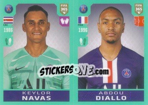 Sticker Keylor Navas / Abdou Diallo - FIFA 365 2020. 442 stickers version n. 134 - Panini