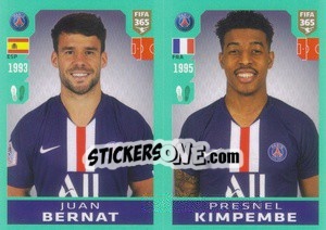 Sticker Juan Bernat / Presnel Kimpembe - FIFA 365 2020. 442 stickers version - Panini