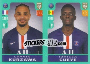 Sticker Layvin Kurzawa / Idrissa Gueye - FIFA 365 2020. 442 stickers version n. 138 - Panini