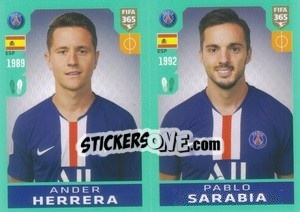 Sticker Ander Herrera / Pablo Sarabia - FIFA 365 2020. 442 stickers version n. 139 - Panini