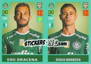 Sticker Edu Dracena / Diogo Barbosa - FIFA 365 2020. 442 stickers version n. 343 - Panini