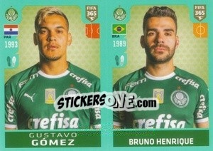 Sticker Gustavo Gómez / Bruno Henrique - FIFA 365 2020. 442 stickers version n. 346 - Panini