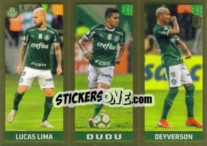 Cromo Lucas Lima / Dudu / Deyverson - FIFA 365 2020. 442 stickers version - Panini