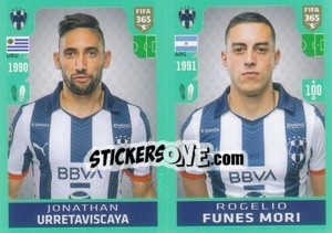 Sticker Jonathan Urretaviscaya / Rogelio Funes Mori - FIFA 365 2020. 442 stickers version n. 371 - Panini