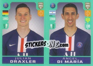 Sticker Julian Draxler / Ángel Di María - FIFA 365 2020. 442 stickers version - Panini