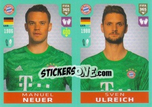 Sticker Manuel Neuer / Sven Ulreich - FIFA 365 2020. 442 stickers version n. 150 - Panini