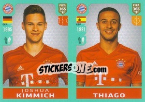 Sticker Joshua Kimmich / Thiago Alcántara - FIFA 365 2020. 442 stickers version n. 154 - Panini