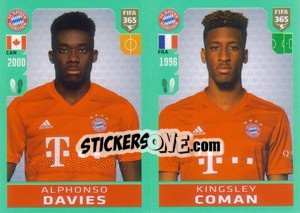 Sticker Alphonso Davies / Kingsley Coman - FIFA 365 2020. 442 stickers version n. 159 - Panini