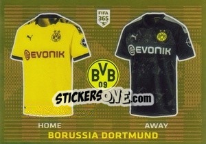Sticker Borussia Dortmund T-Shirt - FIFA 365 2020. 442 stickers version n. 165 - Panini
