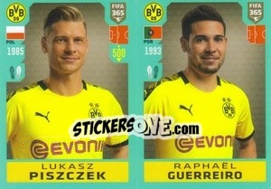Sticker Łukasz Piszczek - Raphaël Guerreiro - FIFA 365 2020. 442 stickers version n. 168 - Panini