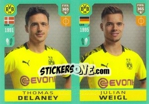 Cromo Thomas Delaney / Julian Weigl - FIFA 365 2020. 442 stickers version - Panini