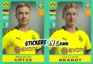 Sticker Mario Götze / Julian Brandt - FIFA 365 2020. 442 stickers version n. 172 - Panini