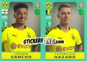 Sticker Jadon Sancho / Thorgan Hazard - FIFA 365 2020. 442 stickers version n. 175 - Panini