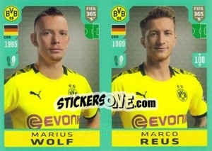 Sticker Marius Wolf / Marco Reus - FIFA 365 2020. 442 stickers version n. 177 - Panini