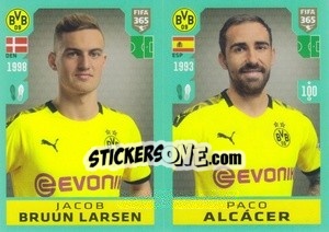 Cromo Jacob Bruun Larsen / Paco Alcácer - FIFA 365 2020. 442 stickers version - Panini