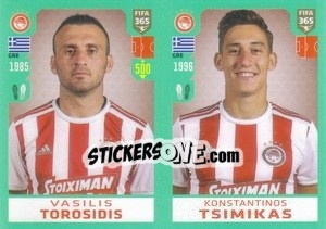 Sticker Vasilis Torosidis / Konstantinos Tsimikas - FIFA 365 2020. 442 stickers version n. 199 - Panini