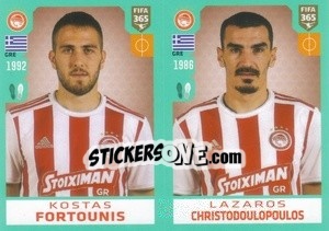 Sticker Kōstas Fortounīs - Lazaros Christodoulopoulos - FIFA 365 2020. 442 stickers version n. 203 - Panini