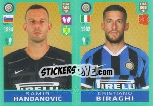 Sticker Samir Handanovic / Cristiano Biraghi - FIFA 365 2020. 442 stickers version - Panini