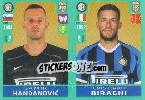 Sticker Samir Handanovic / Cristiano Biraghi - FIFA 365 2020. 442 stickers version n. 214 - Panini