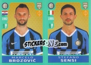 Sticker Marcelo Brozovic / Stefano Sensi - FIFA 365 2020. 442 stickers version n. 219 - Panini