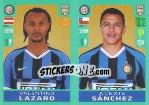Cromo Valentino Lazaro / Alexis Sánchez - FIFA 365 2020. 442 stickers version - Panini
