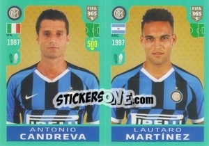 Sticker Antonio Candreva / Lautaro Martínez - FIFA 365 2020. 442 stickers version n. 225 - Panini