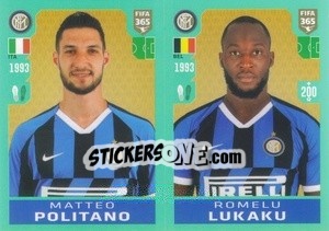 Sticker Matteo Politano / Romelu Lukaku - FIFA 365 2020. 442 stickers version - Panini