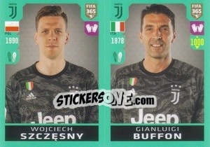 Sticker Wojciech Szczęsny - Gianluigi Buffon - FIFA 365 2020. 442 stickers version n. 230 - Panini