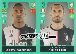 Sticker Alex Sandro / Giorgio Chiellini - FIFA 365 2020. 442 stickers version n. 231 - Panini
