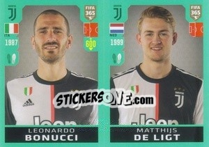Sticker Leonardo Bonucci / Matthijs de Ligt - FIFA 365 2020. 442 stickers version n. 232 - Panini