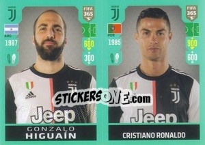 Sticker Gonzalo Higuaín / Cristiano Ronaldo - FIFA 365 2020. 442 stickers version n. 243 - Panini