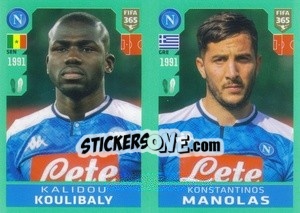 Sticker Kalidou Koulibaly / Konstantinos Manolas - FIFA 365 2020. 442 stickers version n. 249 - Panini