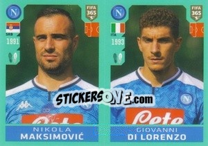 Sticker Nikola Maksimovic / Giovanni Di Lorenzo - FIFA 365 2020. 442 stickers version n. 250 - Panini