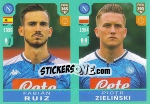 Sticker Fabián Ruiz - Piotr Zieliński - FIFA 365 2020. 442 stickers version - Panini