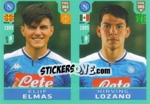 Sticker Eljif Elmas / Hirving Lozano - FIFA 365 2020. 442 stickers version n. 255 - Panini