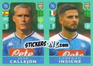 Sticker José Callejón / Lorenzo Insigne - FIFA 365 2020. 442 stickers version n. 257 - Panini