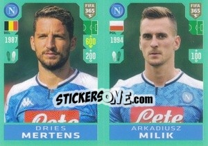 Sticker Dries Mertens / Arkadiusz Milik - FIFA 365 2020. 442 stickers version n. 259 - Panini