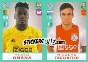 Sticker André Onana / Nicolás Tagliafico - FIFA 365 2020. 442 stickers version n. 262 - Panini