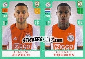 Sticker Hakim Ziyech / Quincy Promes - FIFA 365 2020. 442 stickers version - Panini