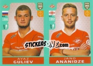 Sticker Ayaz Guliyev / Jano Ananidze - FIFA 365 2020. 442 stickers version n. 283 - Panini