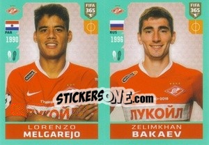 Sticker Lorenzo Melgarejo / Zelimkhan Bakayev - FIFA 365 2020. 442 stickers version n. 284 - Panini